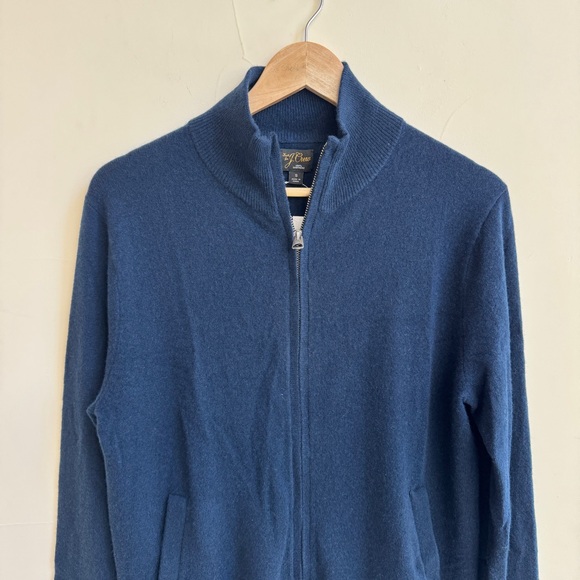 J Crew Navy Blue Full Zip Cashmere Sweater Mens Size S NEW - Picture 4 of 10
